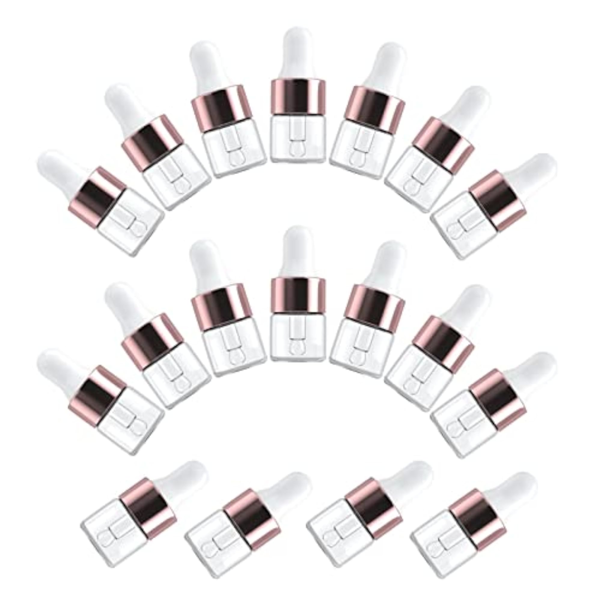 20Pcs Squeezable Dropper Bottles for Cosmetic Packaging